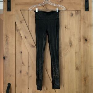 SPANX Faux Leather Leggings Animal Print Size Small